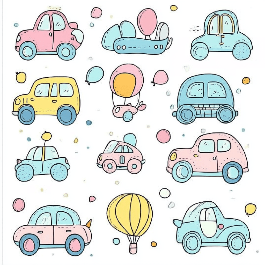 Cute Car 005 original repeating artwork