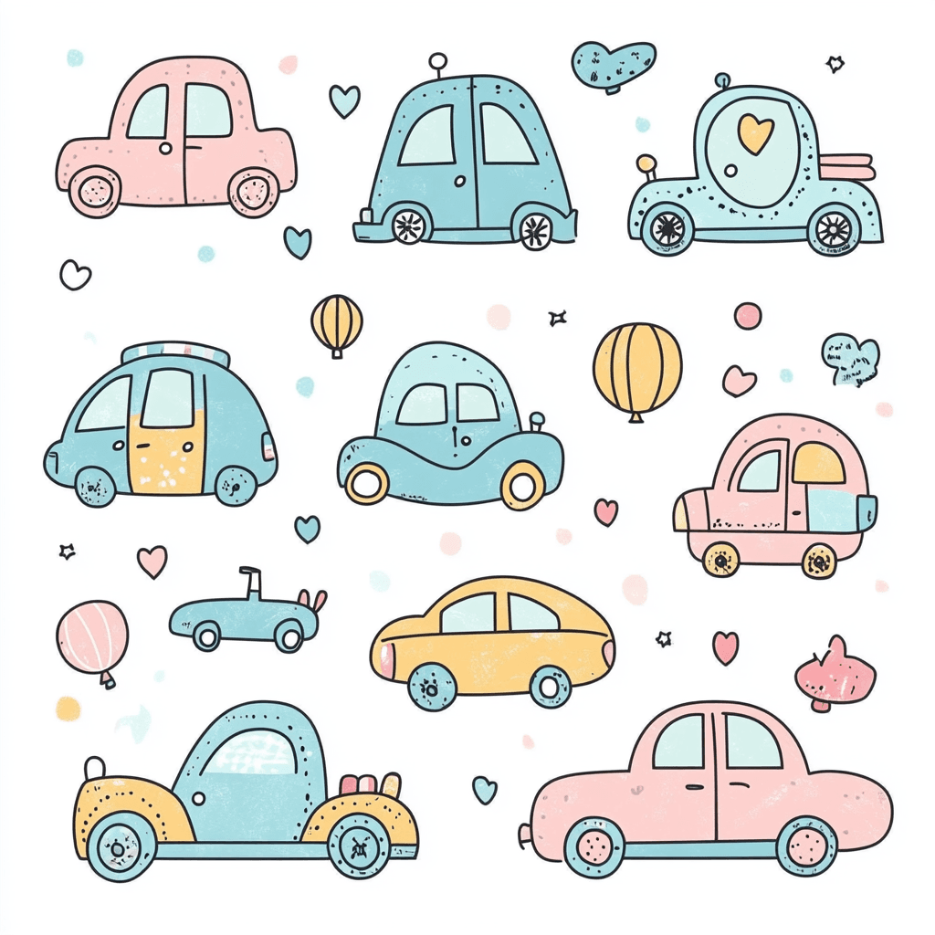 Cute Car Session original repeating artwork