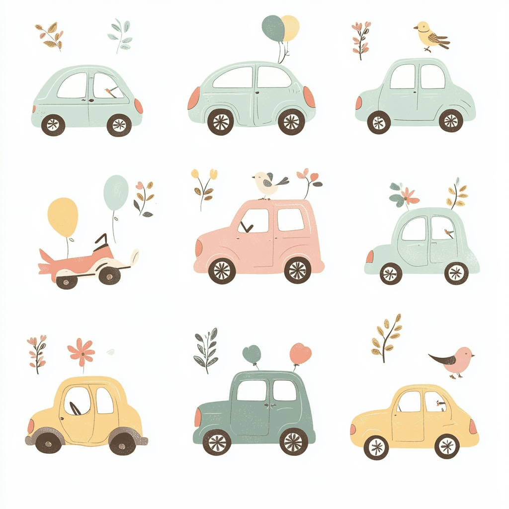Cute Car Blast original repeating artwork