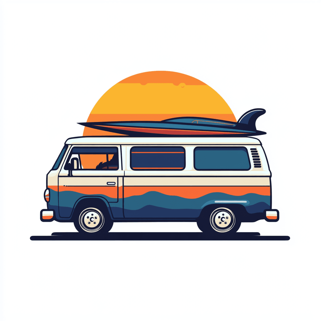 Camper Van Gang original repeating artwork