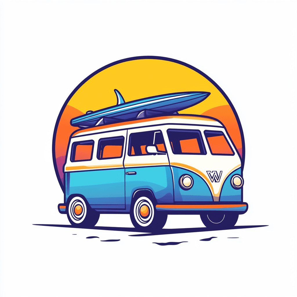 Camper Van Party original repeating artwork