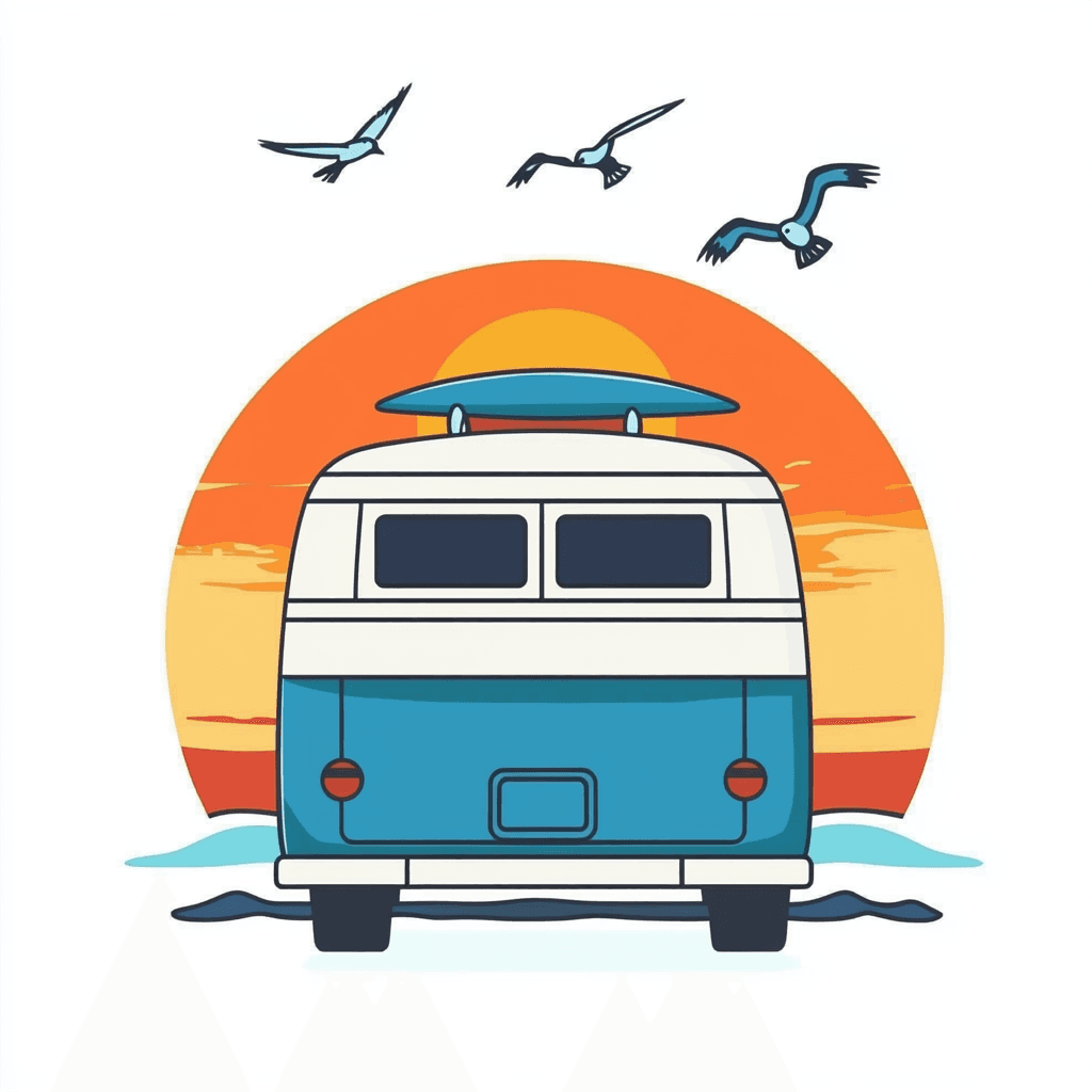 Camper Van Carnival original repeating artwork