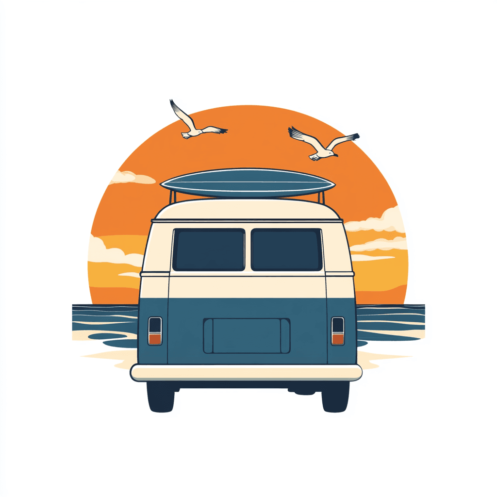 Camper Van 007 original repeating artwork