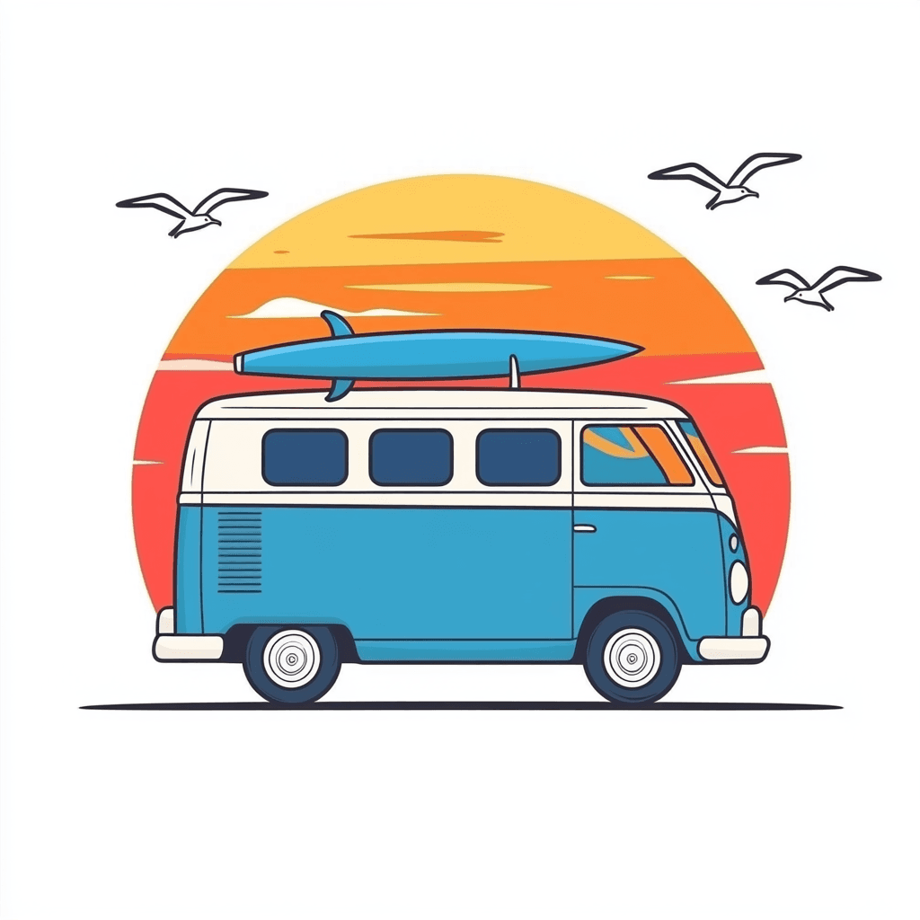Camper Van 005 original repeating artwork