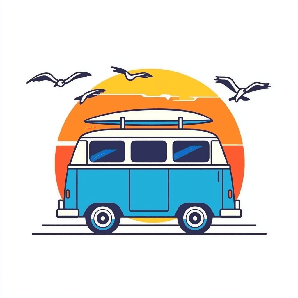 Camper Van 009 original repeating artwork