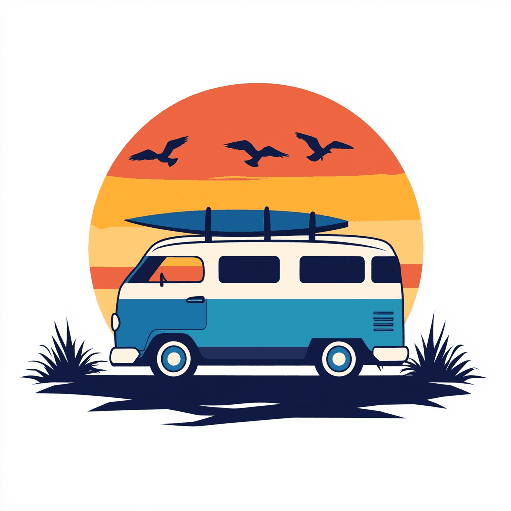 Camper Van Squad original repeating artwork
