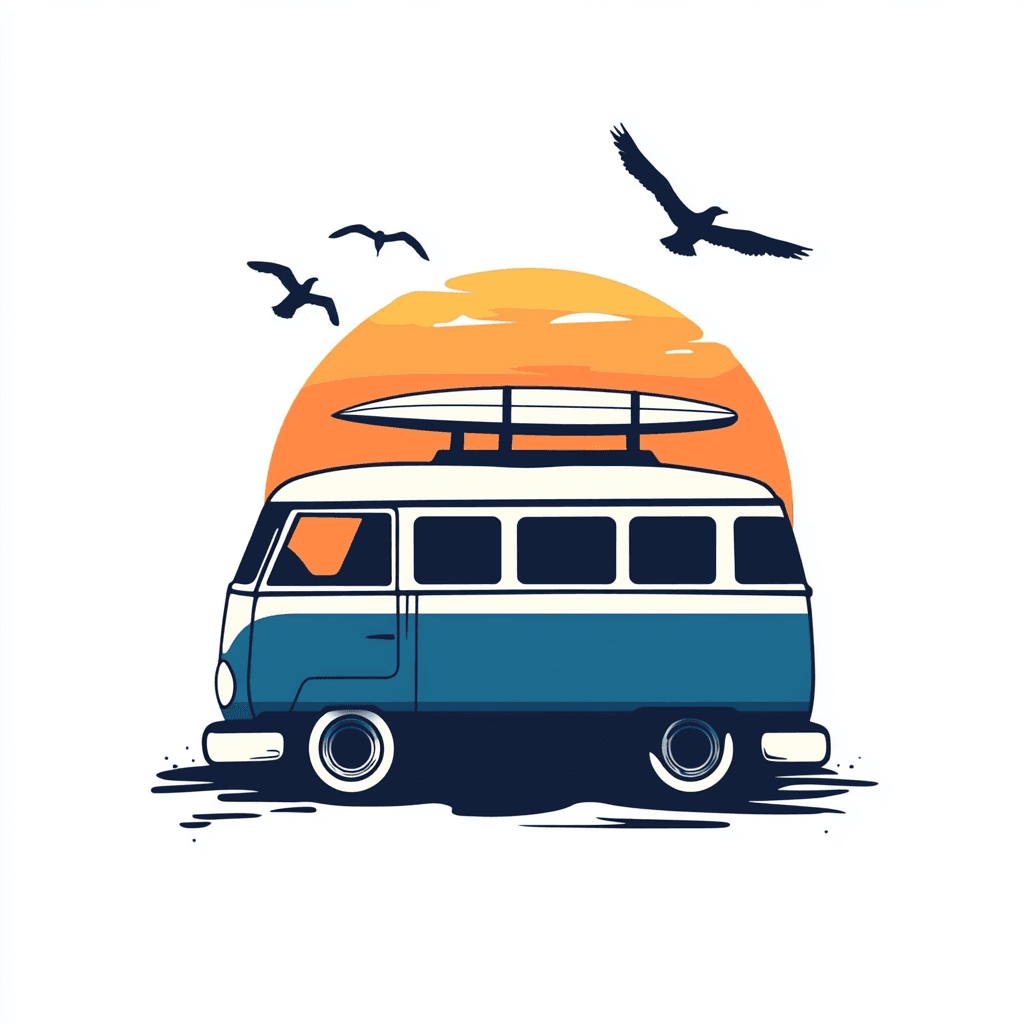 Camper Van Team original repeating artwork