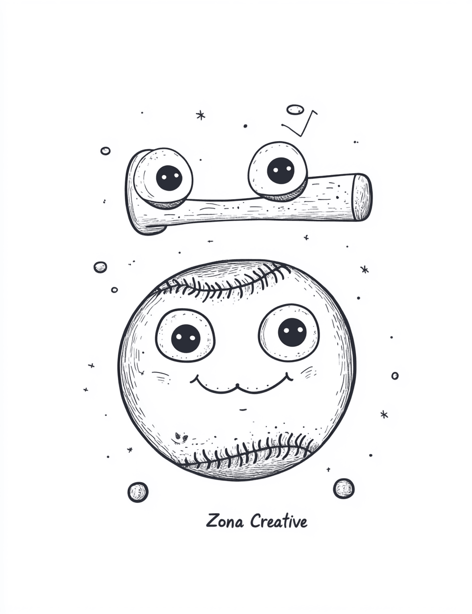 Cartoon Baseball Fair original repeating artwork