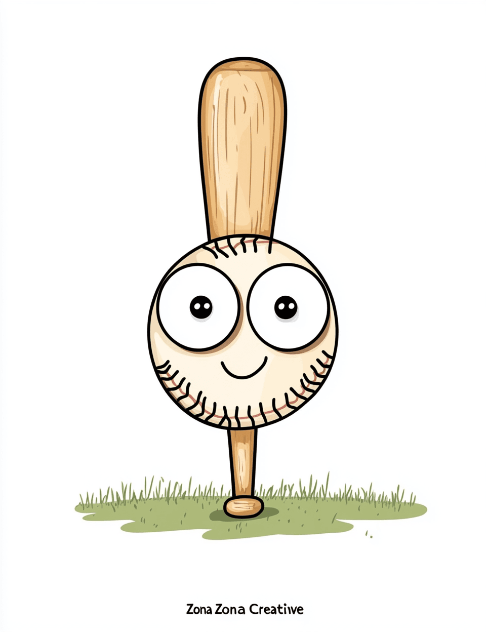 Cartoon Baseball Squad original repeating artwork