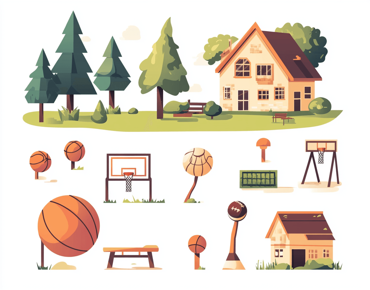 Sports Gear Picnic original repeating artwork