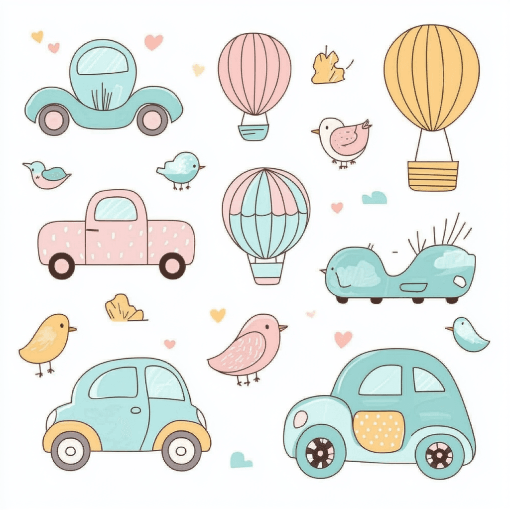 Hot Air Balloon Fair original repeating artwork