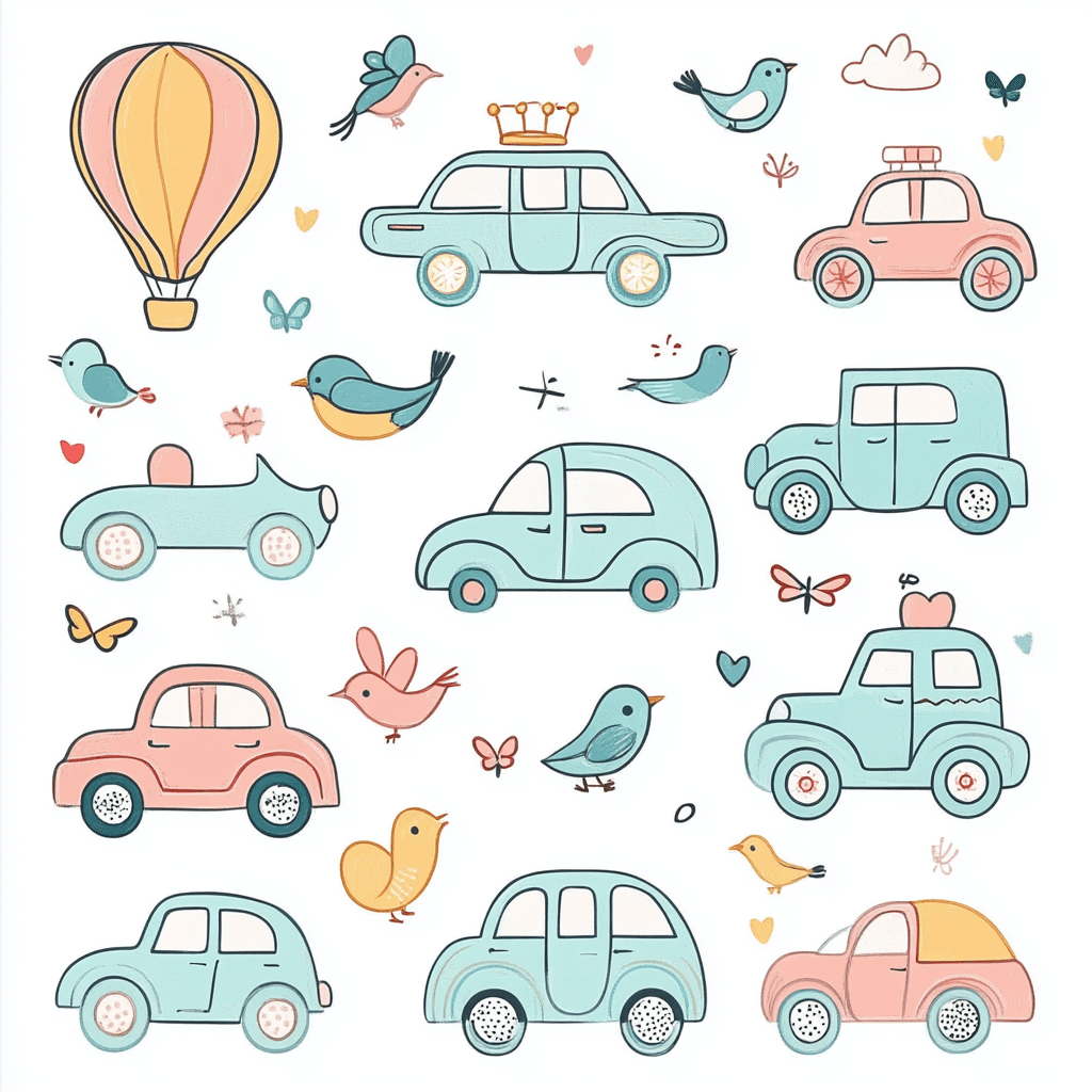 Hot Air Balloon Squad original repeating artwork