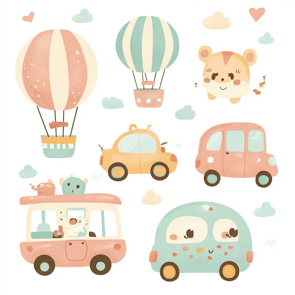 Hot Air Balloon Team original repeating artwork