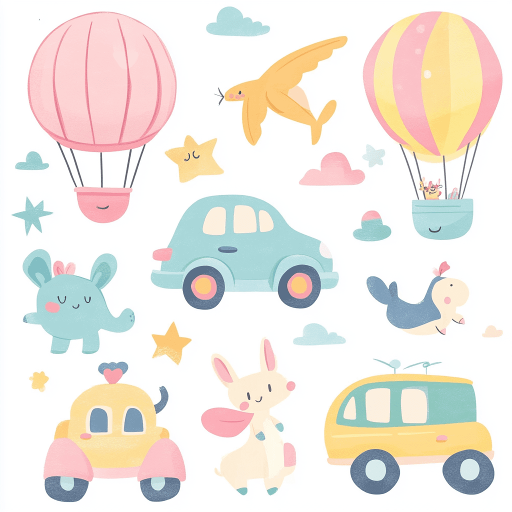 Hot Air Balloon original repeating artwork