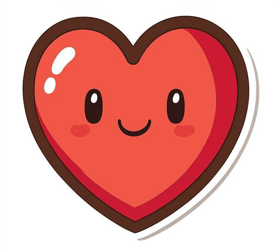 Cartoon Heart Pals original repeating artwork
