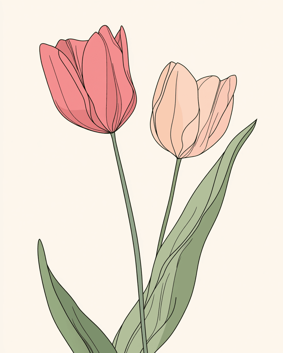 Tulip Shine On original repeating artwork