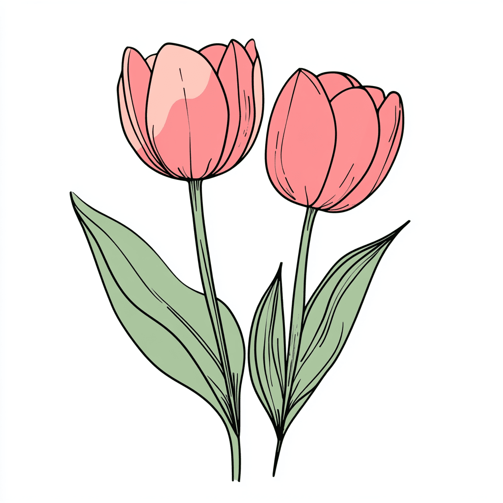 Tulip Grow original repeating artwork