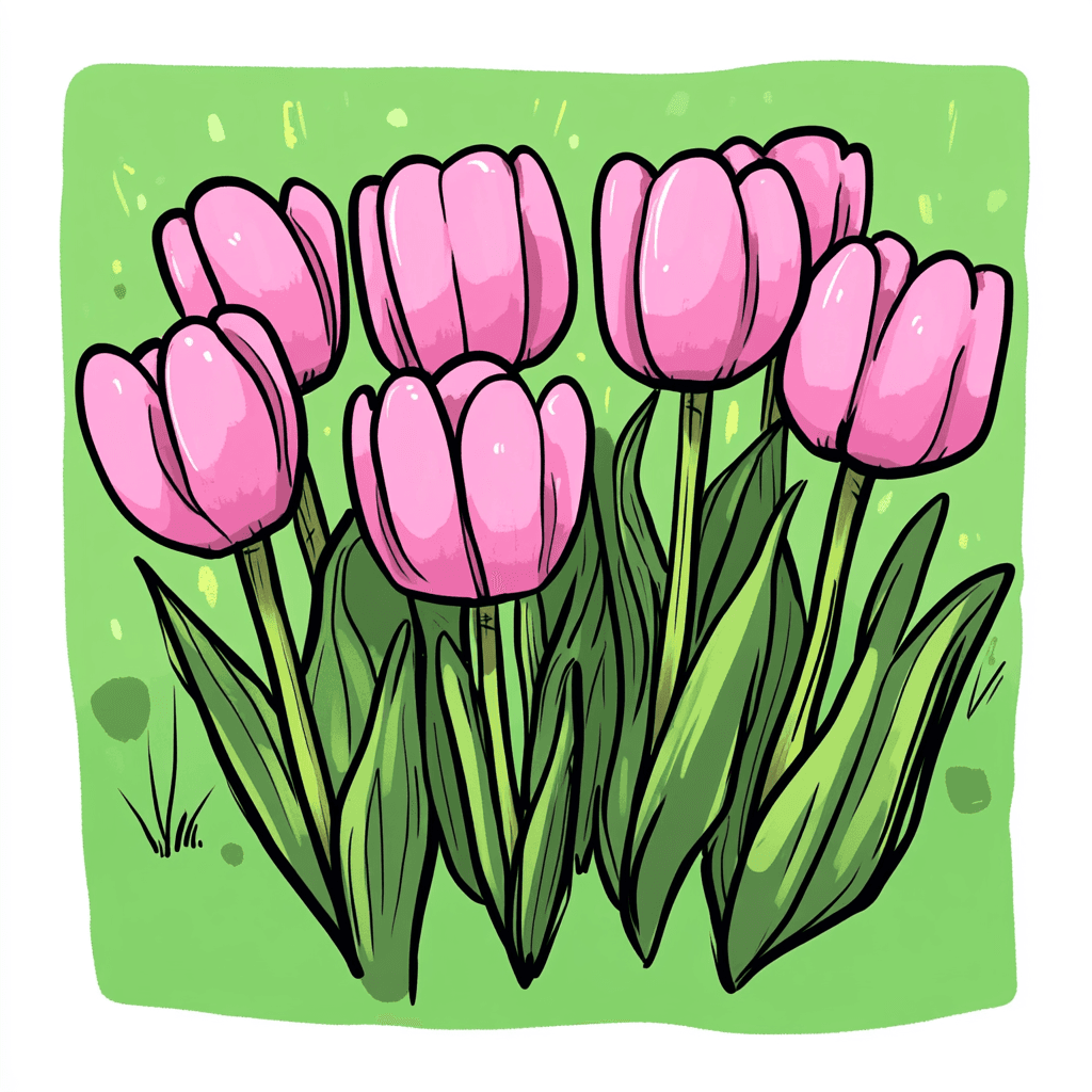 Tulip Gleam original repeating artwork