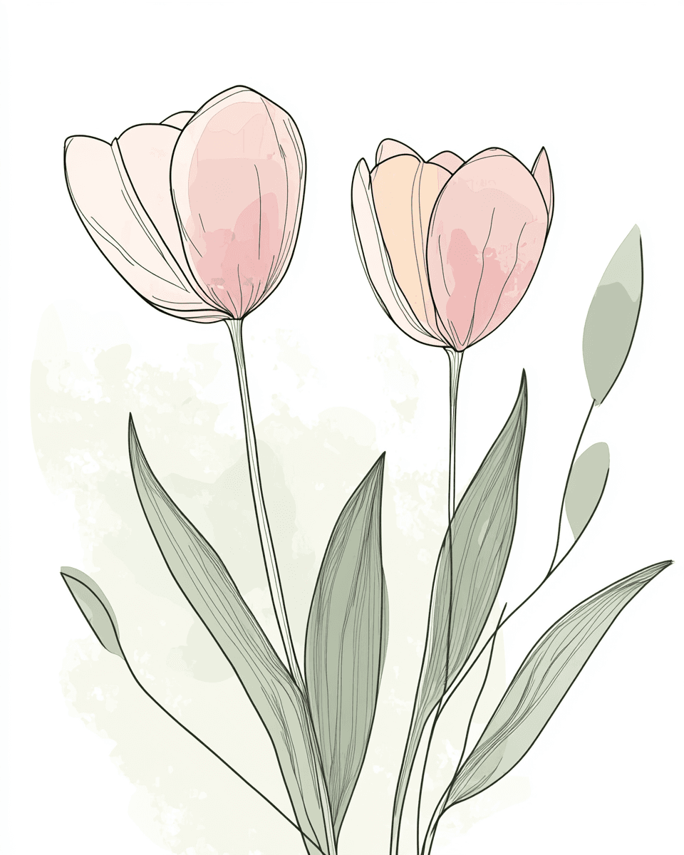 Tulip Downtown original repeating artwork