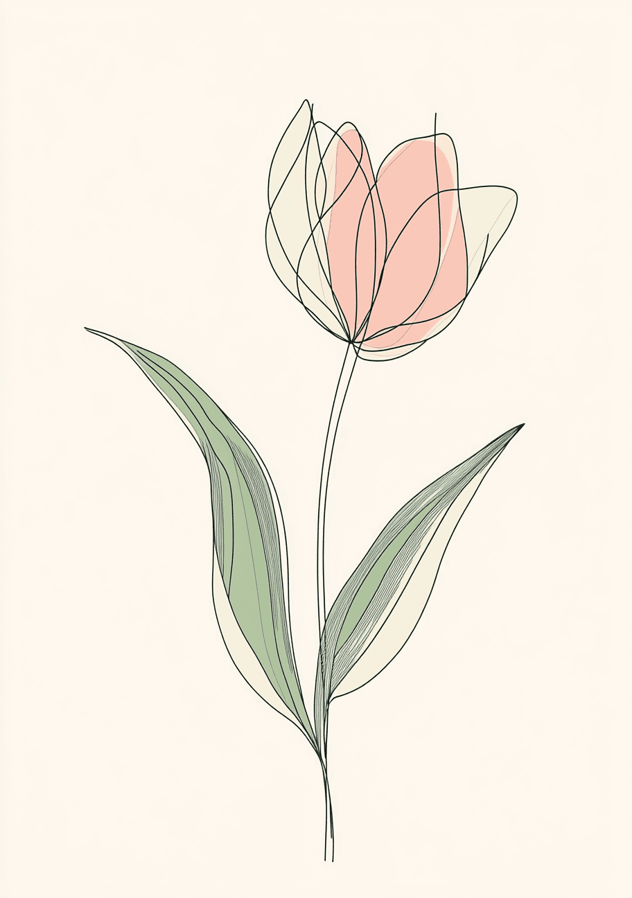 Tulip Ivory original repeating artwork