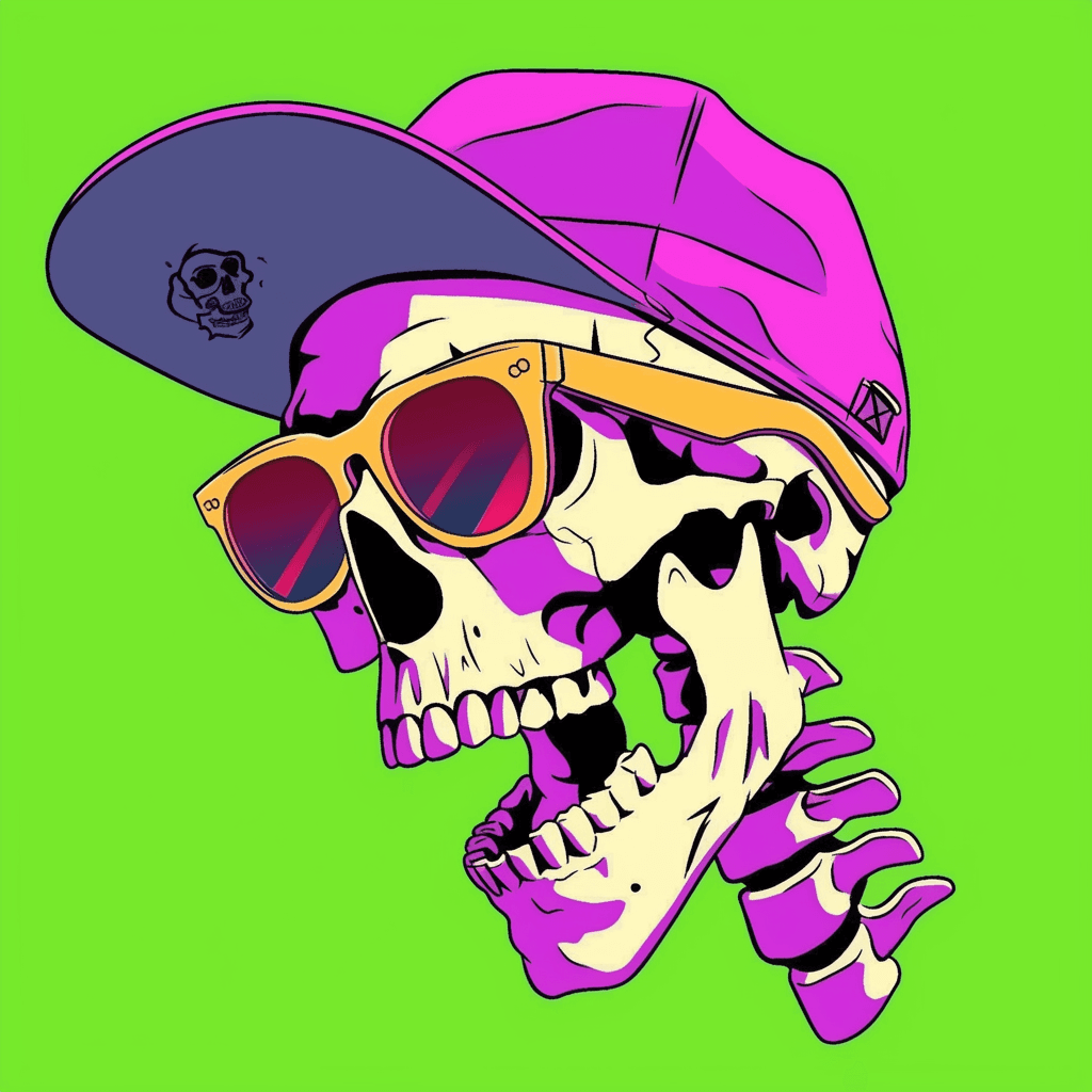 Skull Morning original repeating artwork