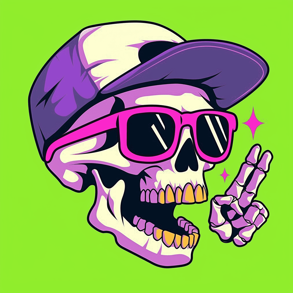 Skull Party original repeating artwork