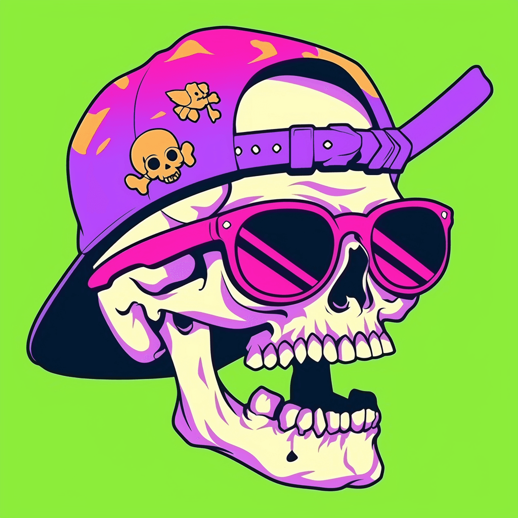 Skull Golden original repeating artwork