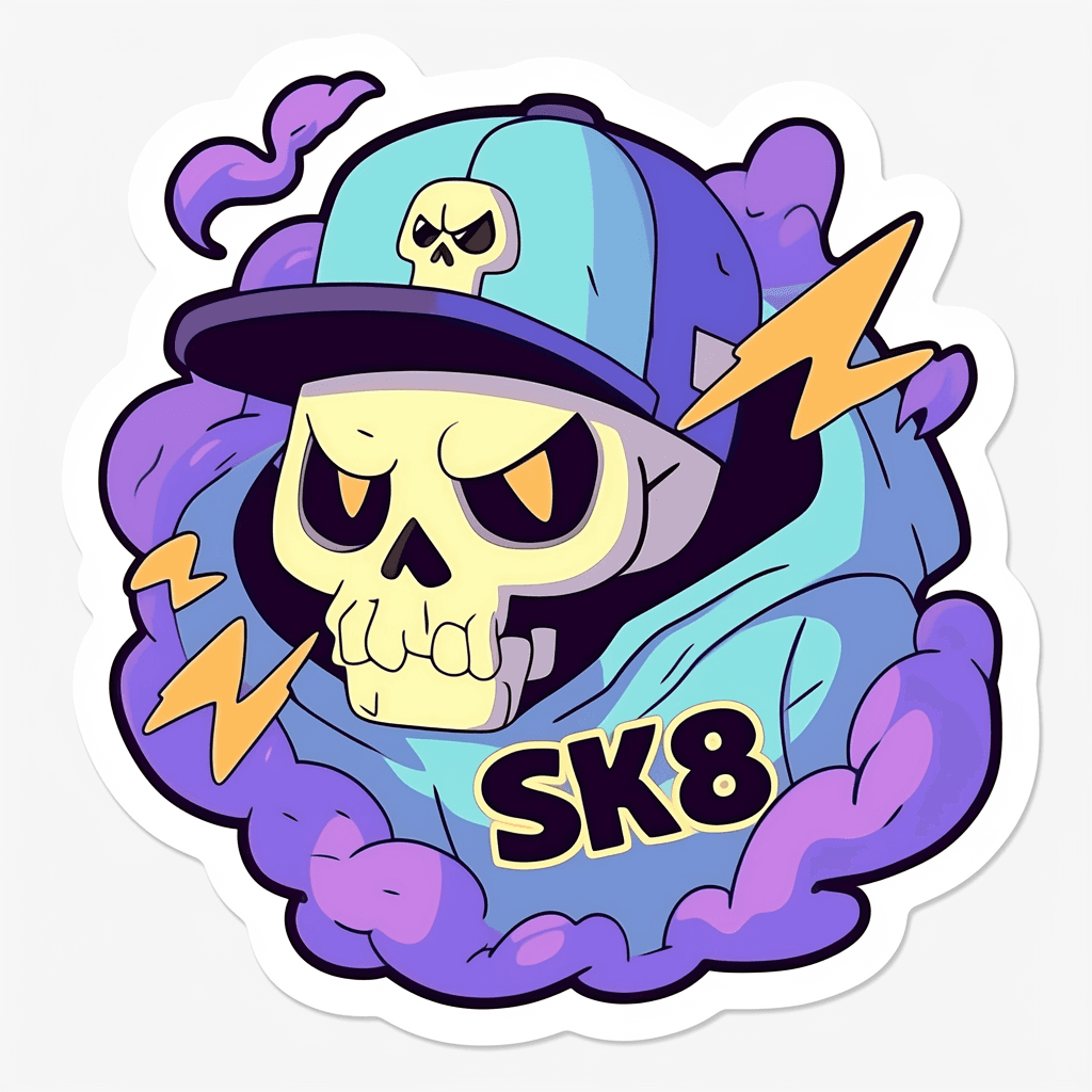 Skull Go original repeating artwork