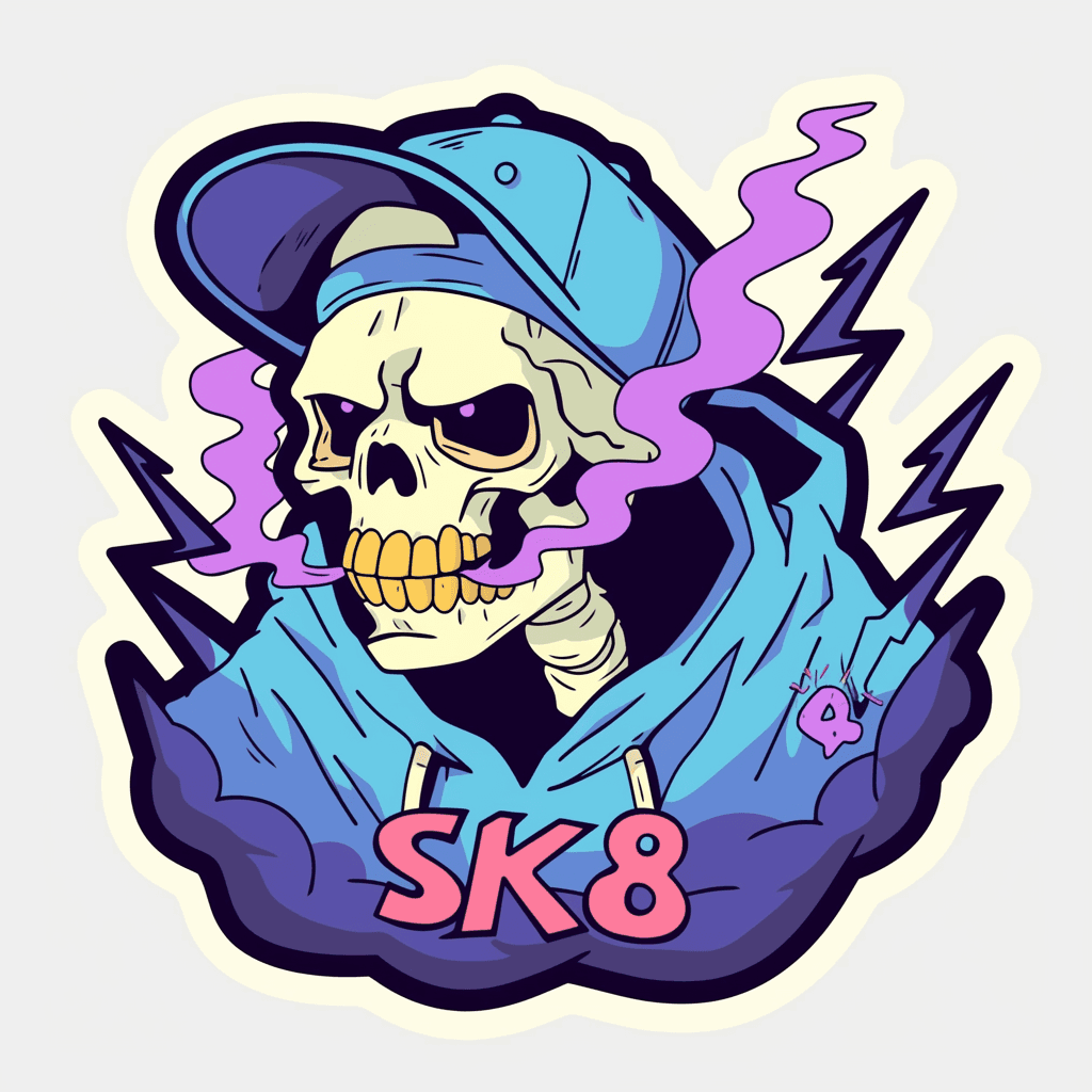 Skull Rooftop original repeating artwork