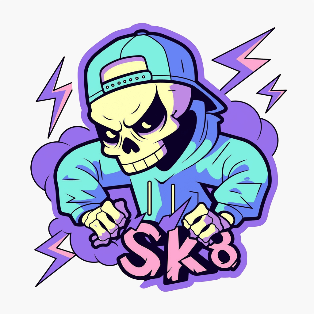 Skull Spring original repeating artwork