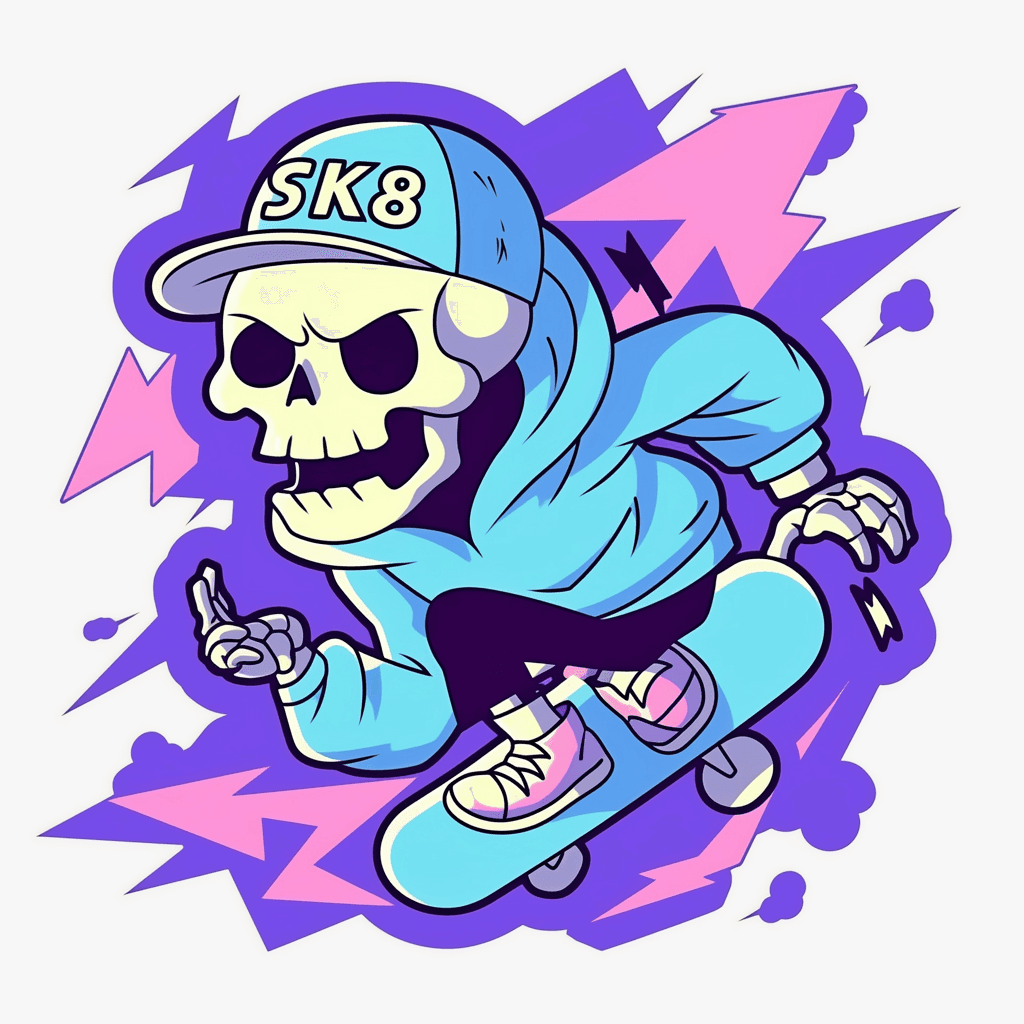 Skull Spark original repeating artwork