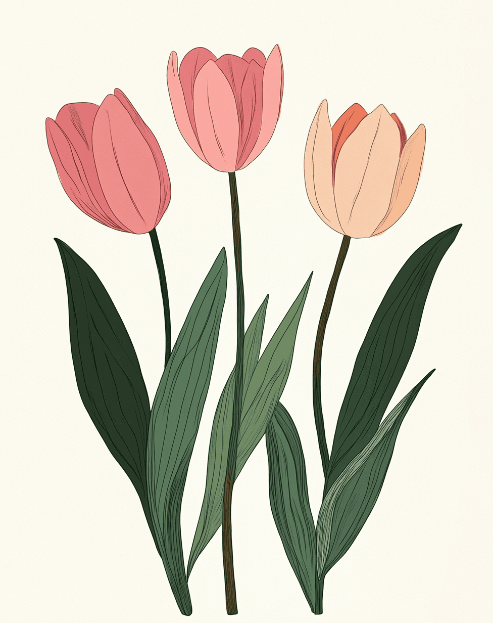 Tulip Flip original repeating artwork
