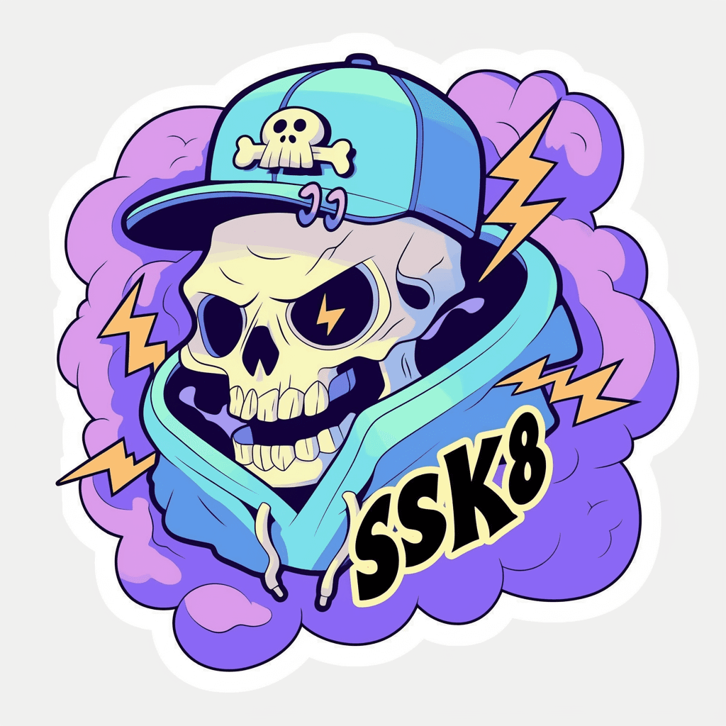 Skull Grow original repeating artwork