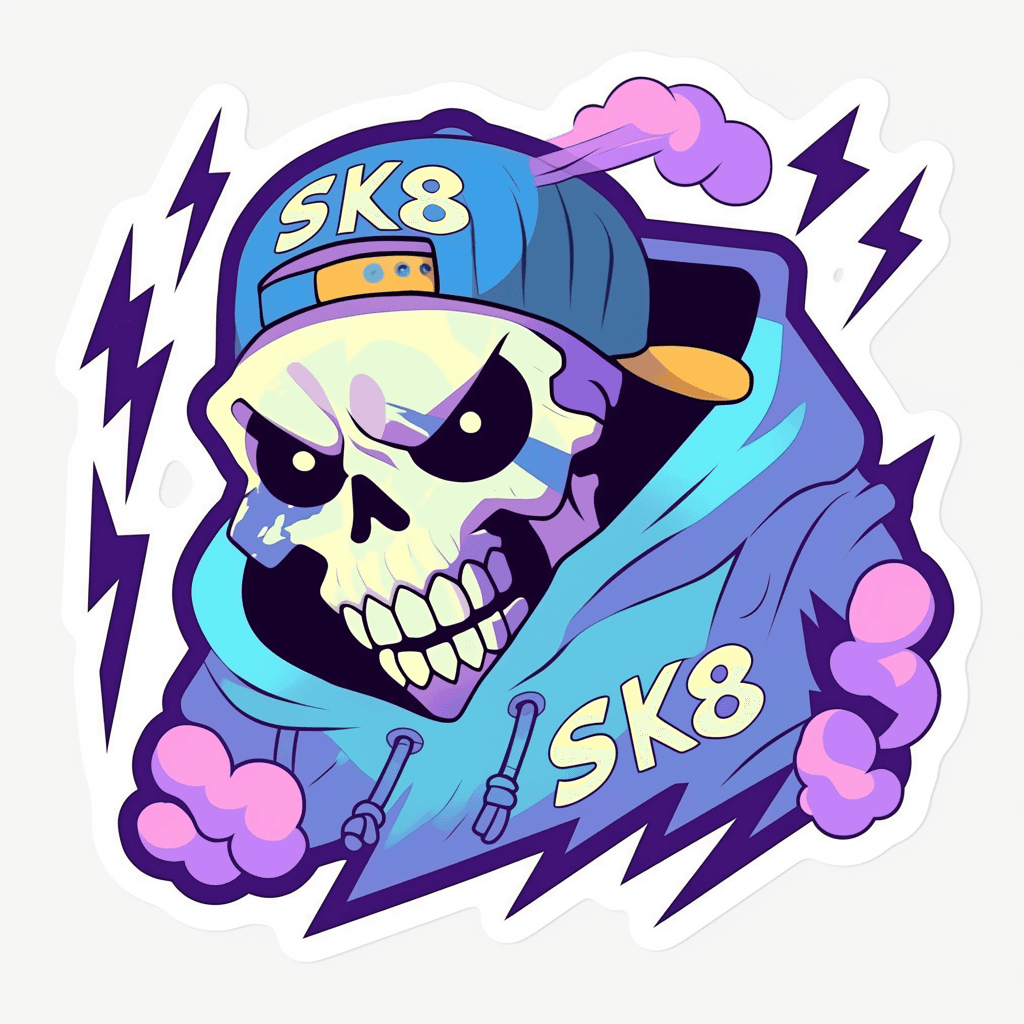 Skull Sunrise original repeating artwork