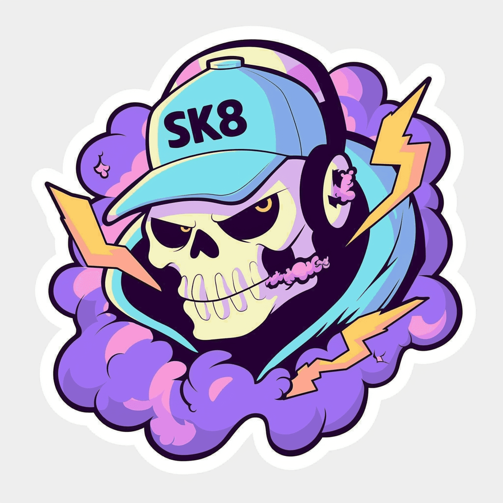 Skull Amber original repeating artwork