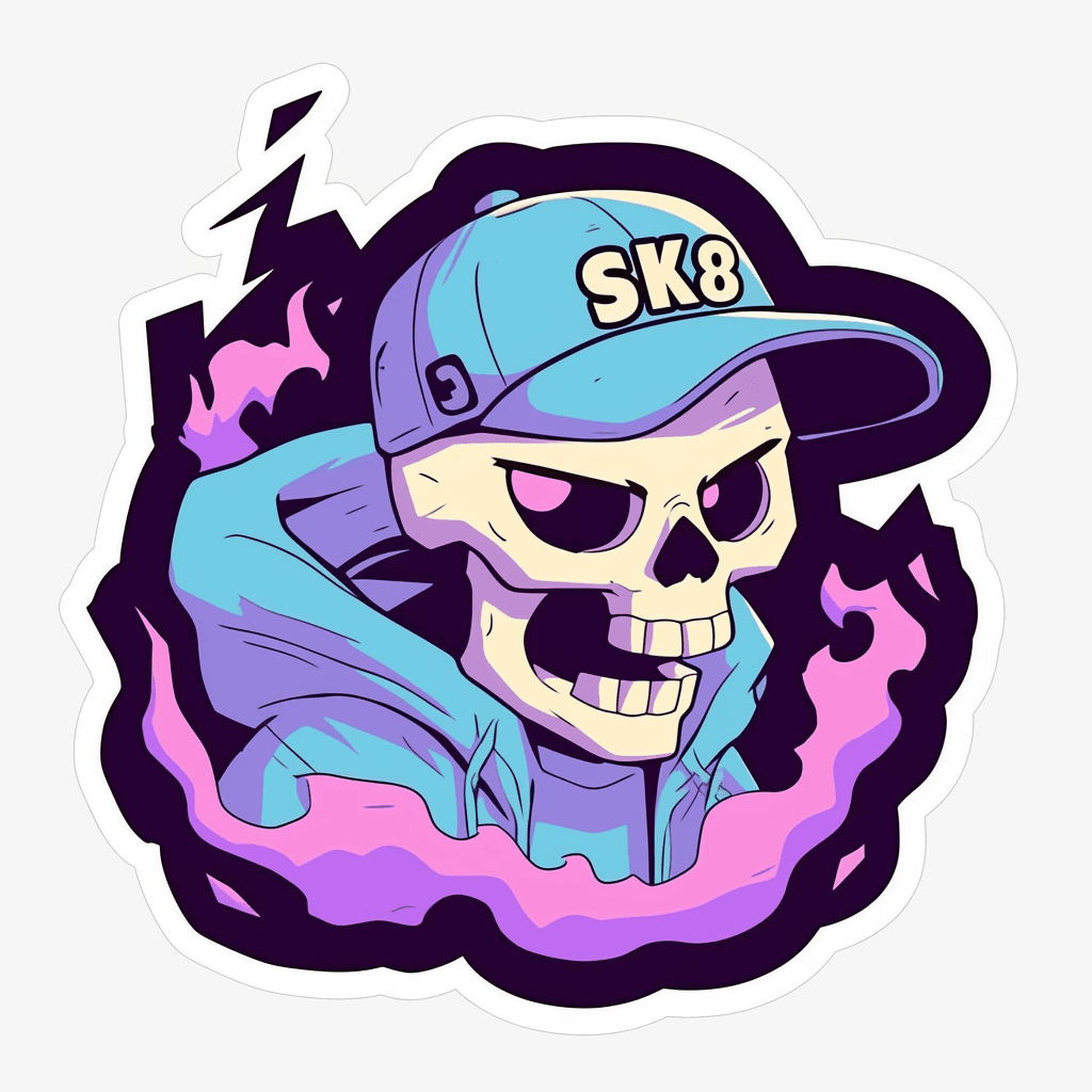 Skull Chase original repeating artwork