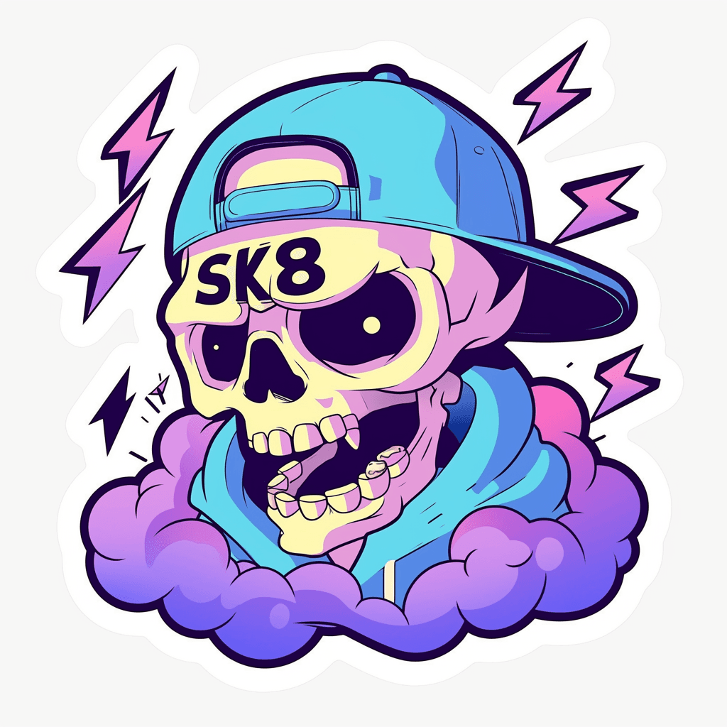 Skull Street original repeating artwork