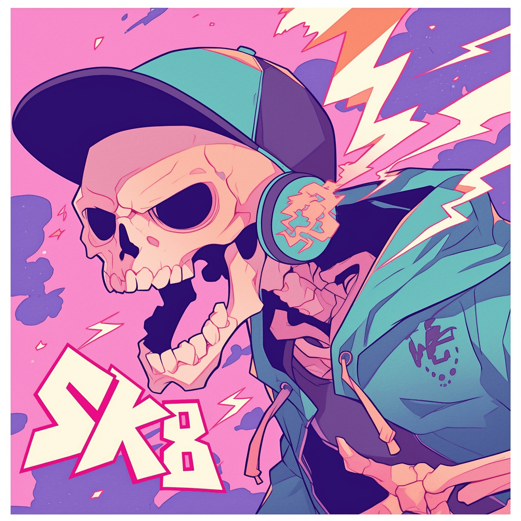 Skull Hue original repeating artwork