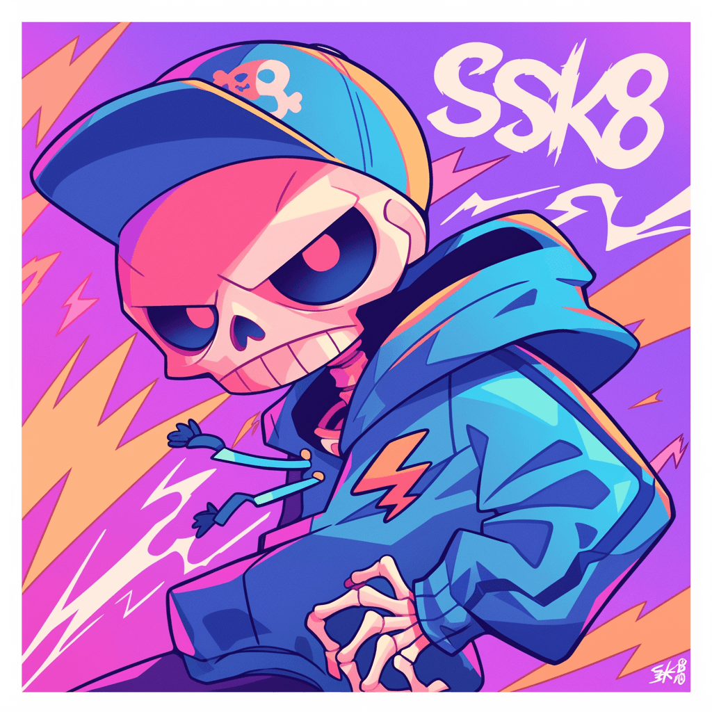 Skull Squad original repeating artwork