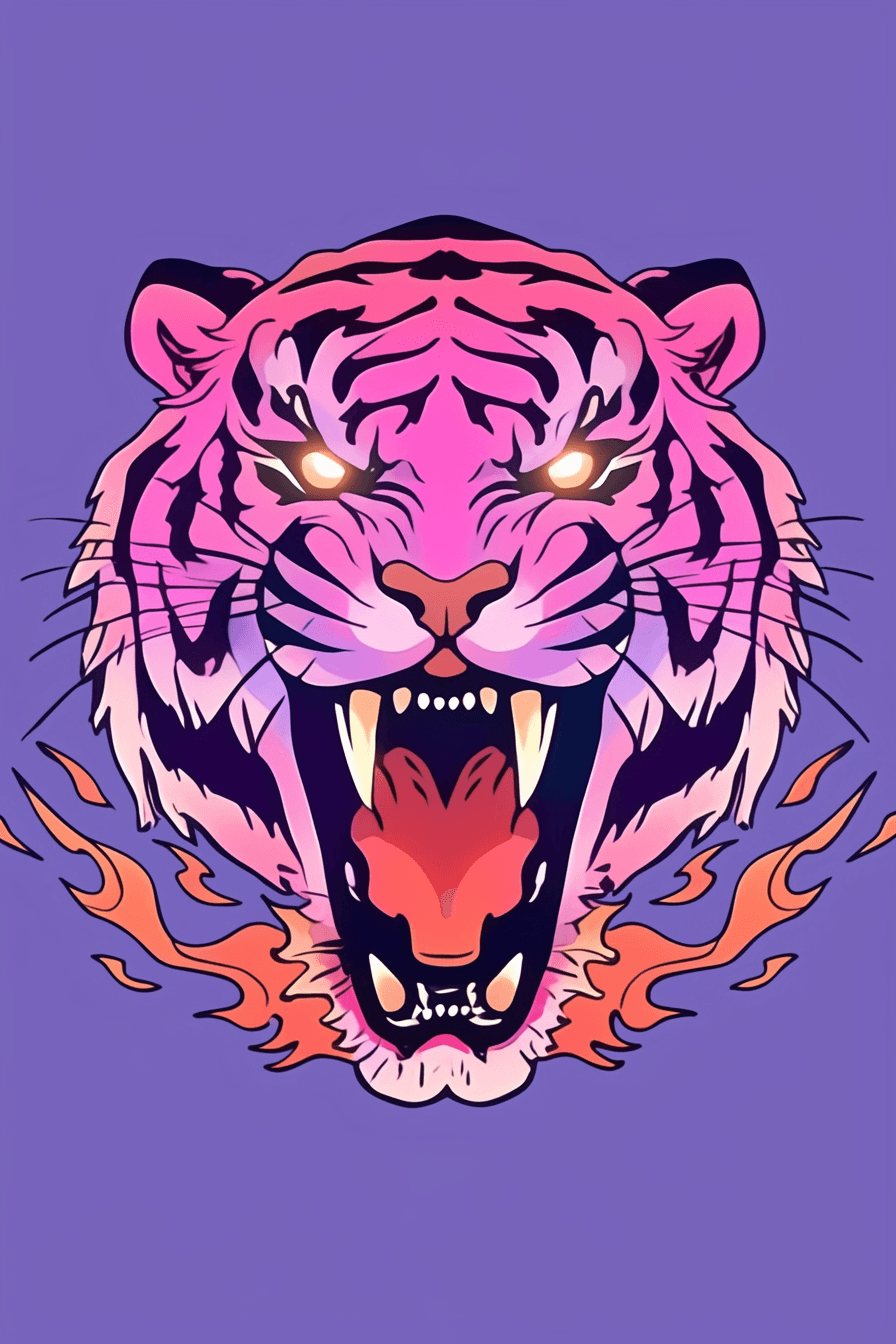 Tiger Rest original repeating artwork