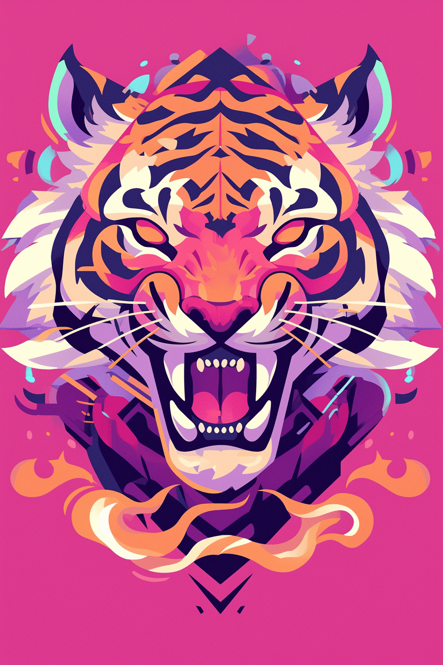 Tiger Grow original repeating artwork