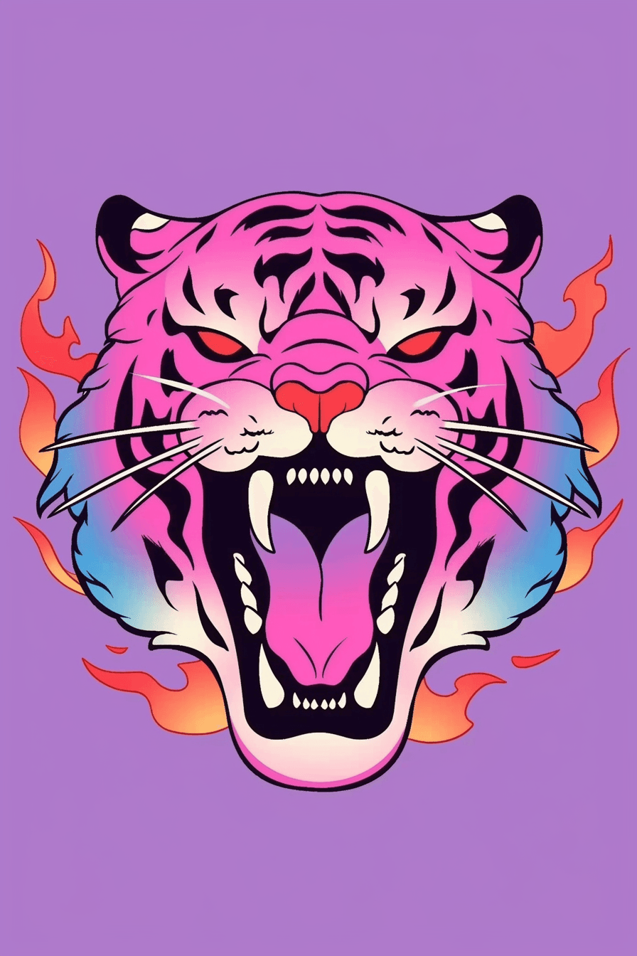 Tiger Gang original repeating artwork