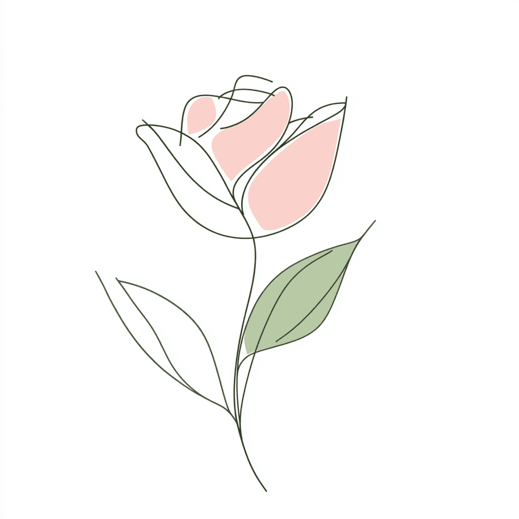 Line Rose Picnic original repeating artwork