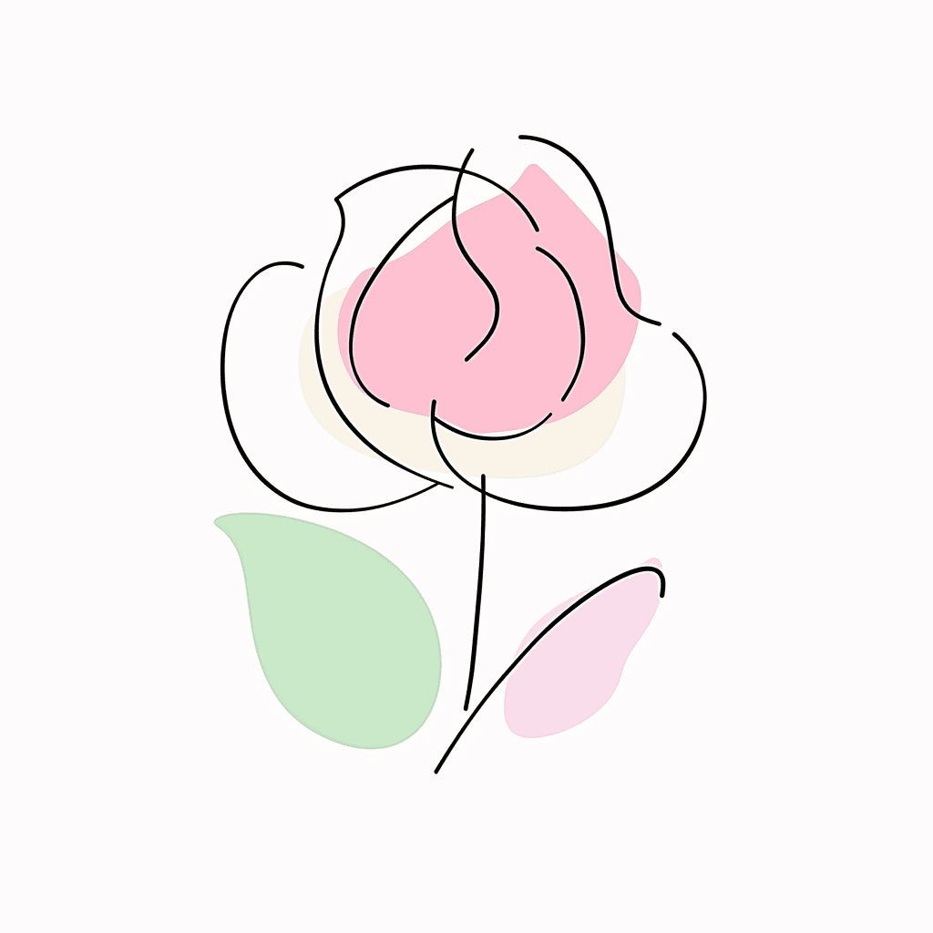 Line Rose Pals original repeating artwork