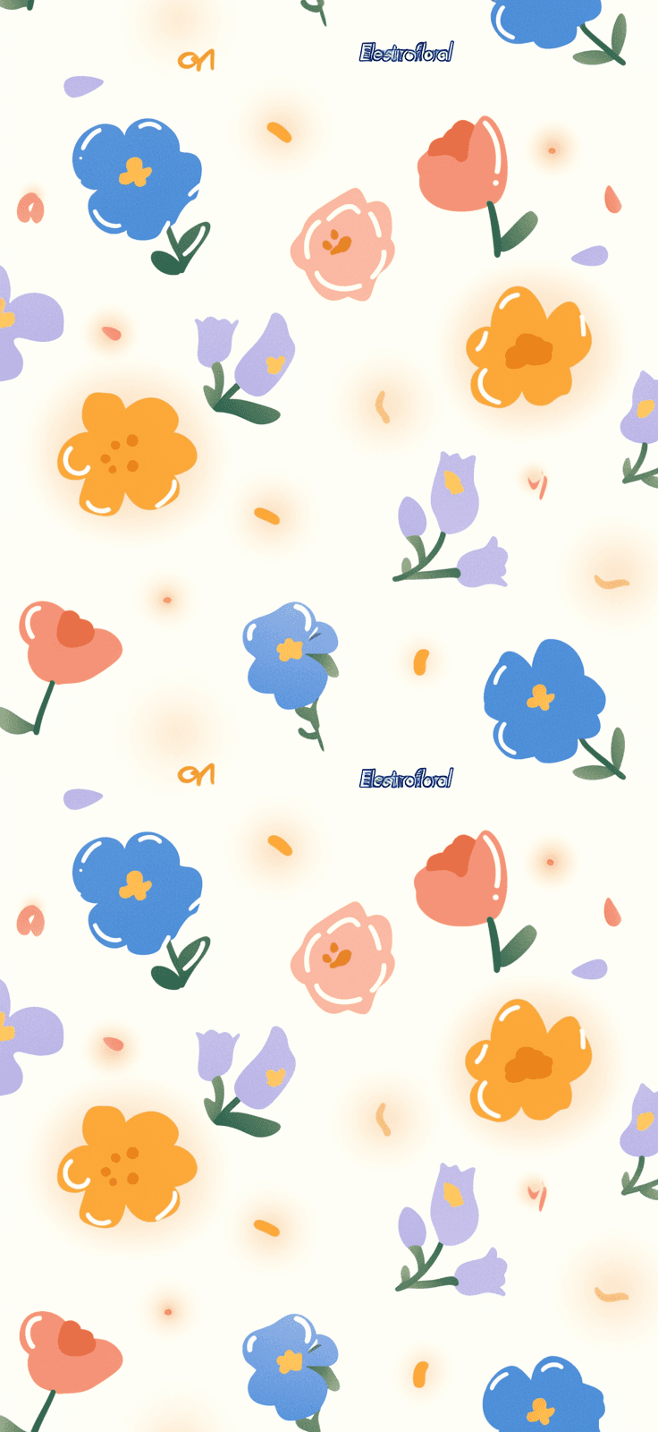 Cartoon Blossom Pals original repeating artwork