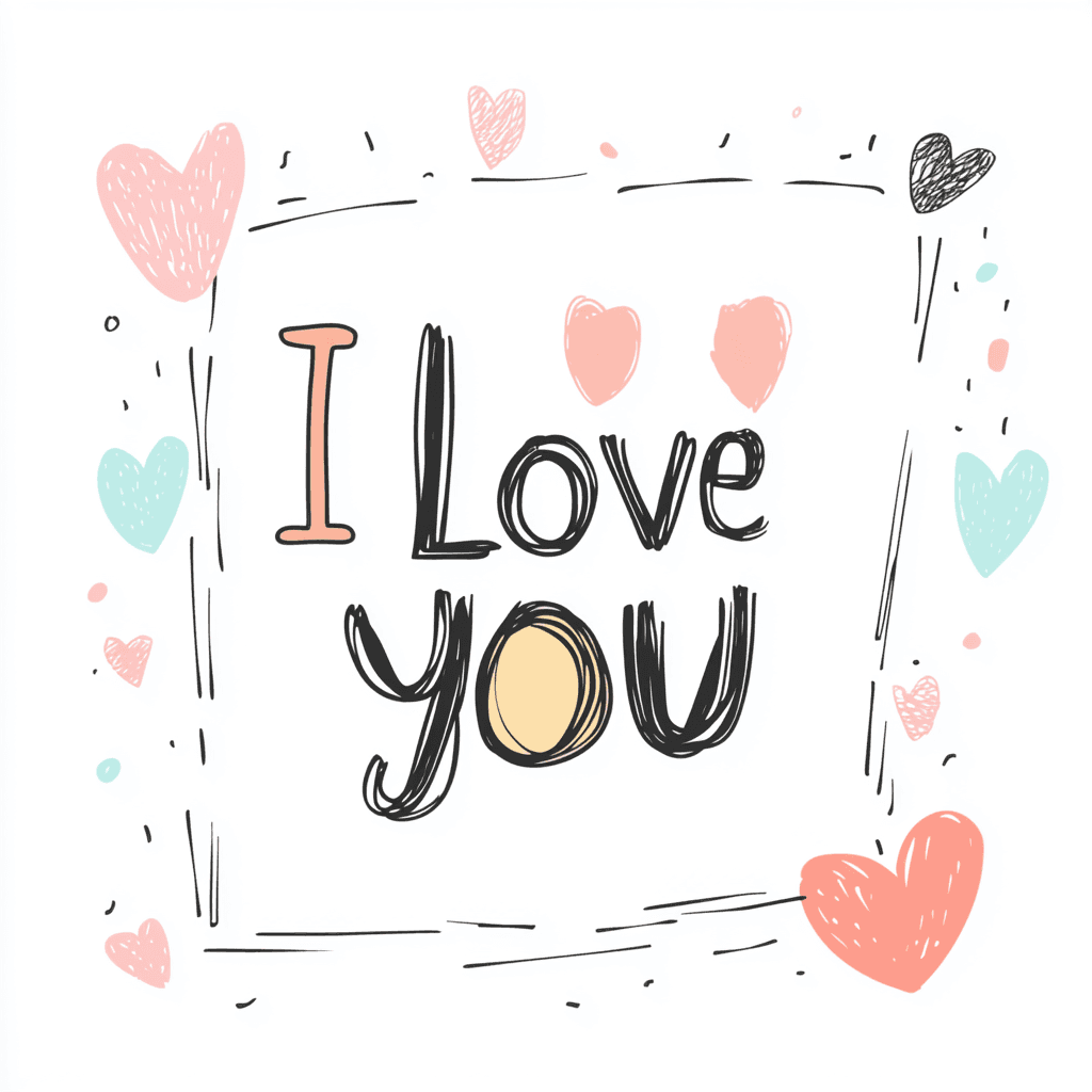 Love You Pals original repeating artwork