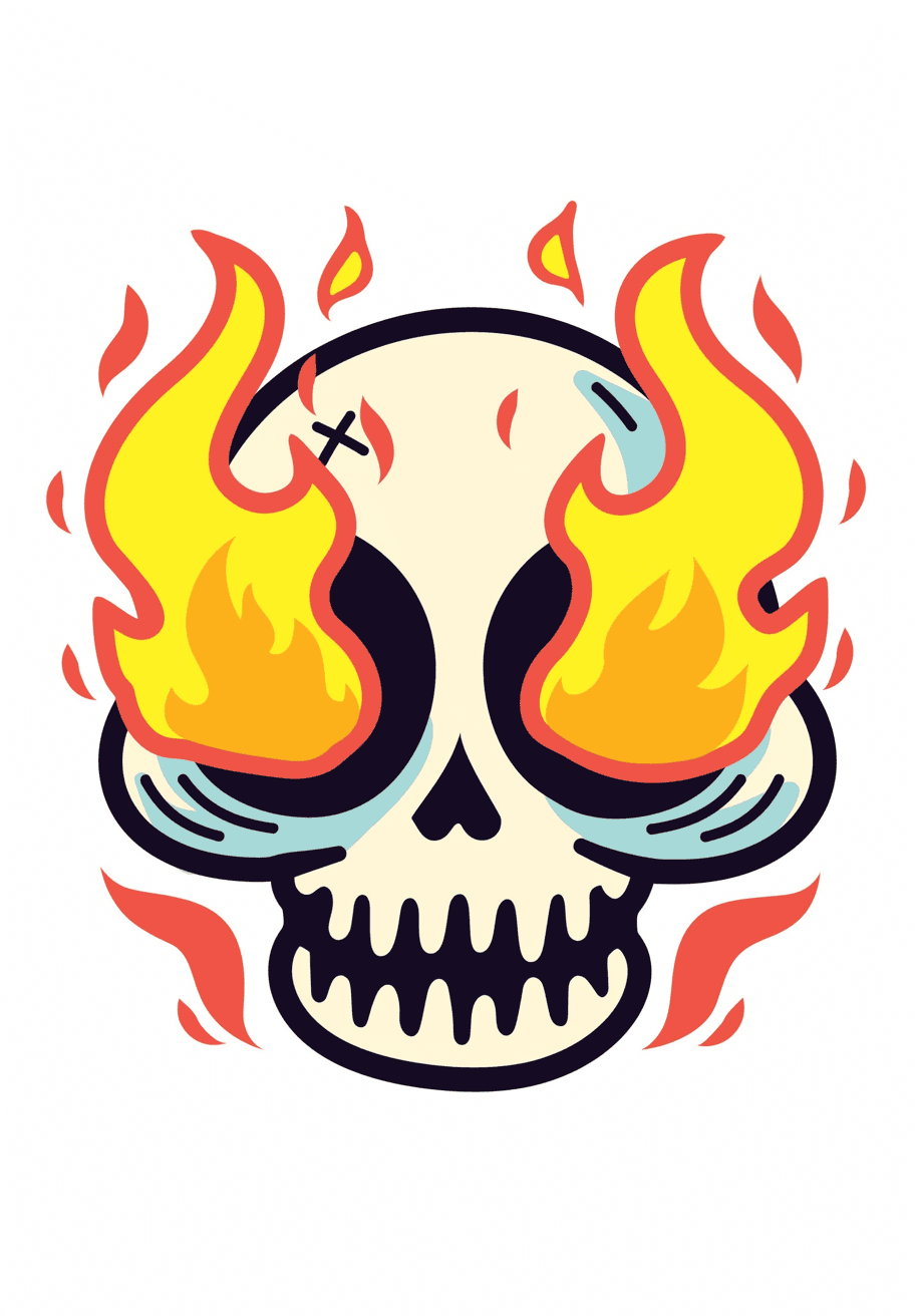 Skull Label original repeating artwork
