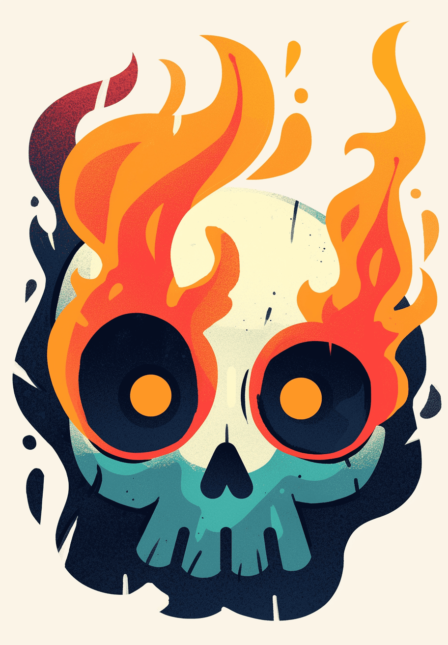 Skull Summer original repeating artwork