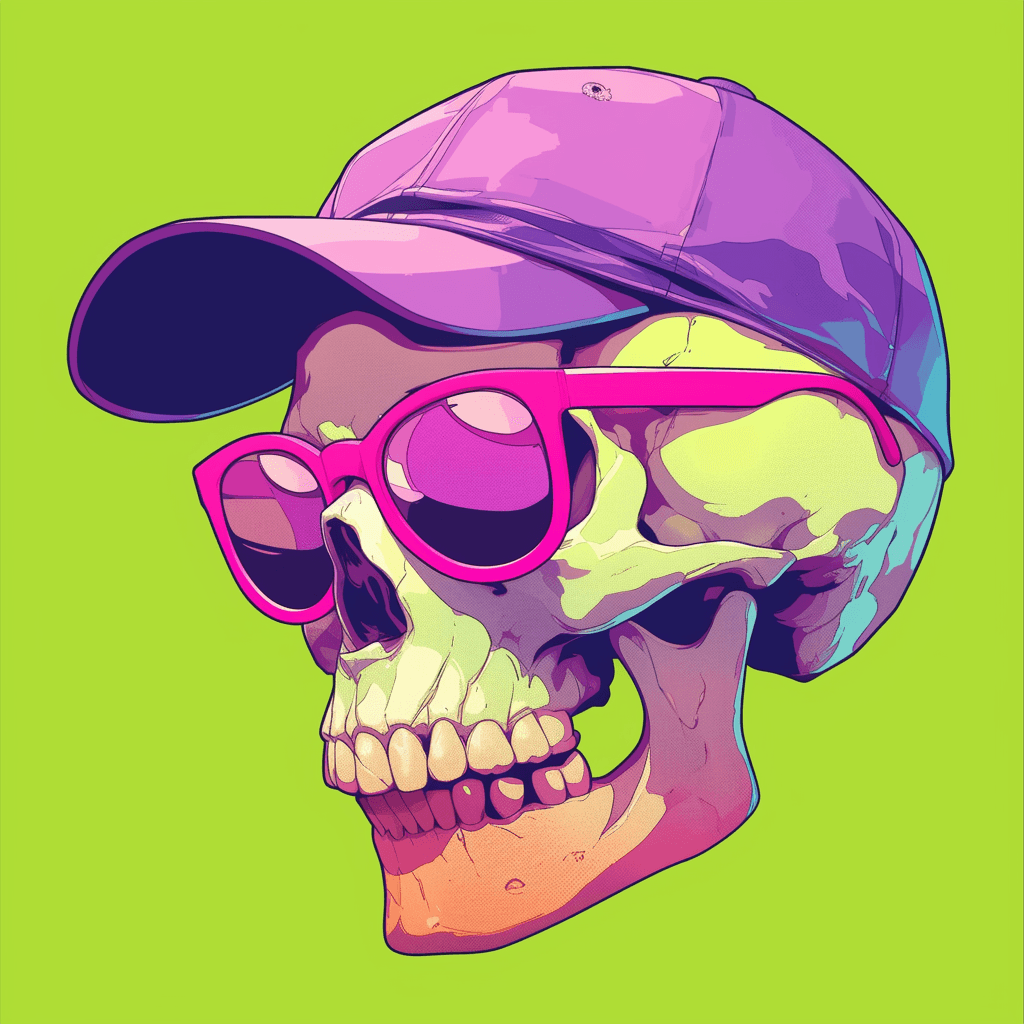 Skull Picnic original repeating artwork