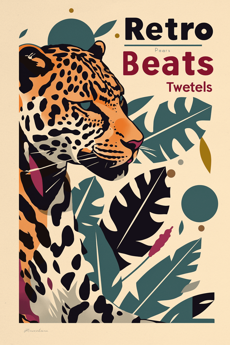Leopard South original repeating artwork